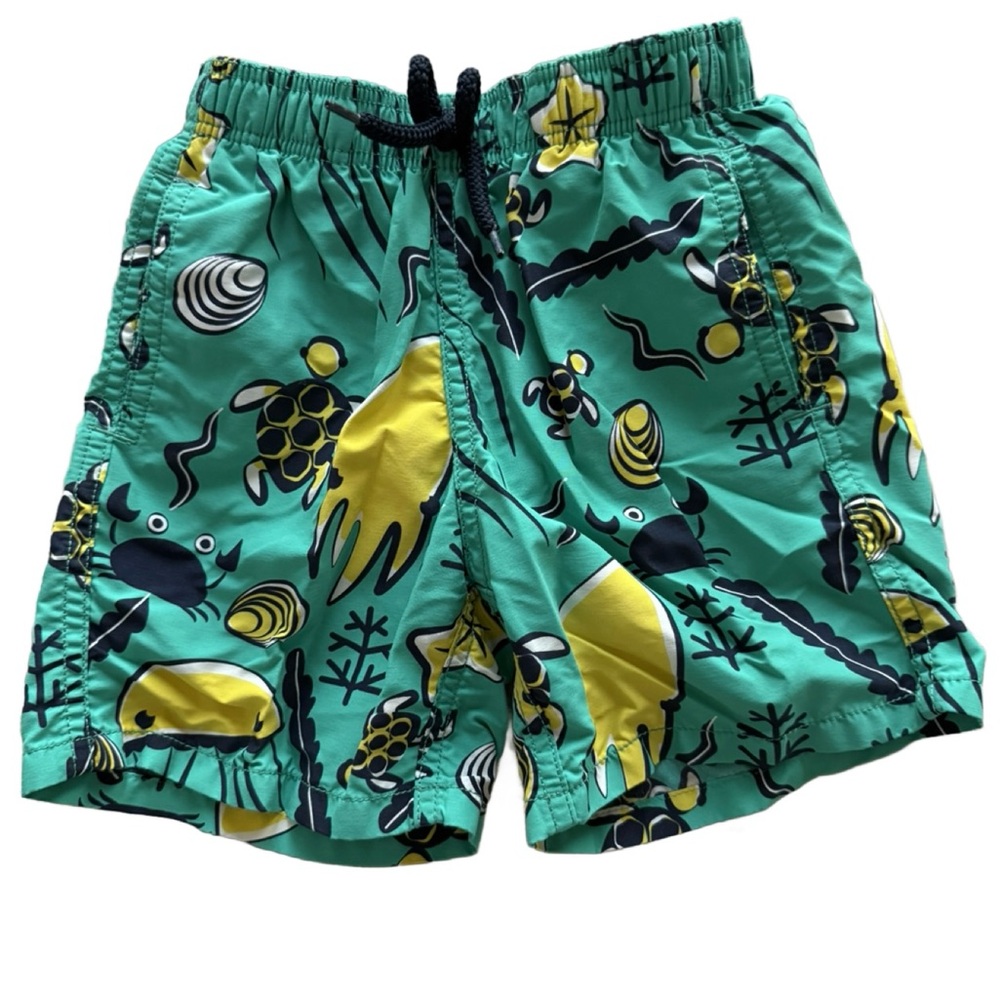 Vilebrequin Kids Aqua and Yellow Sea Creature Shorts